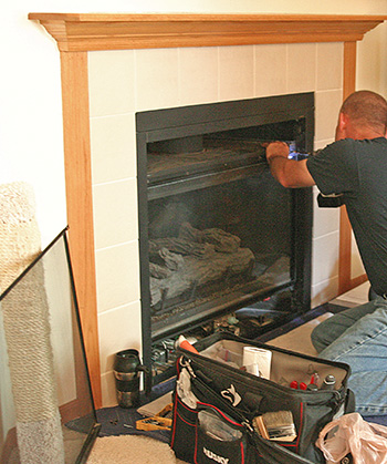 Fireplace maintenance by service technician in River Pine CA