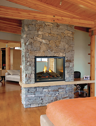 Gas fireplace installation at home in Volcano CA